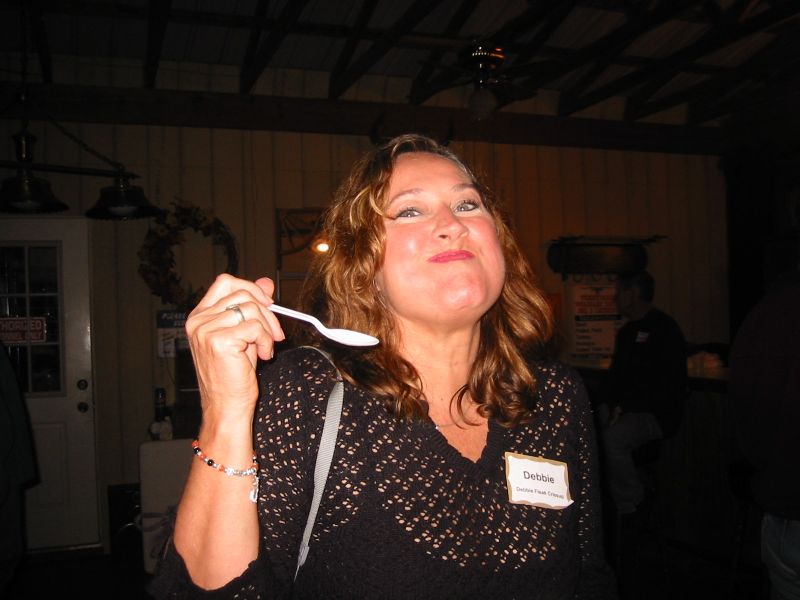 Debbie Fleak Crissup, caught in the act